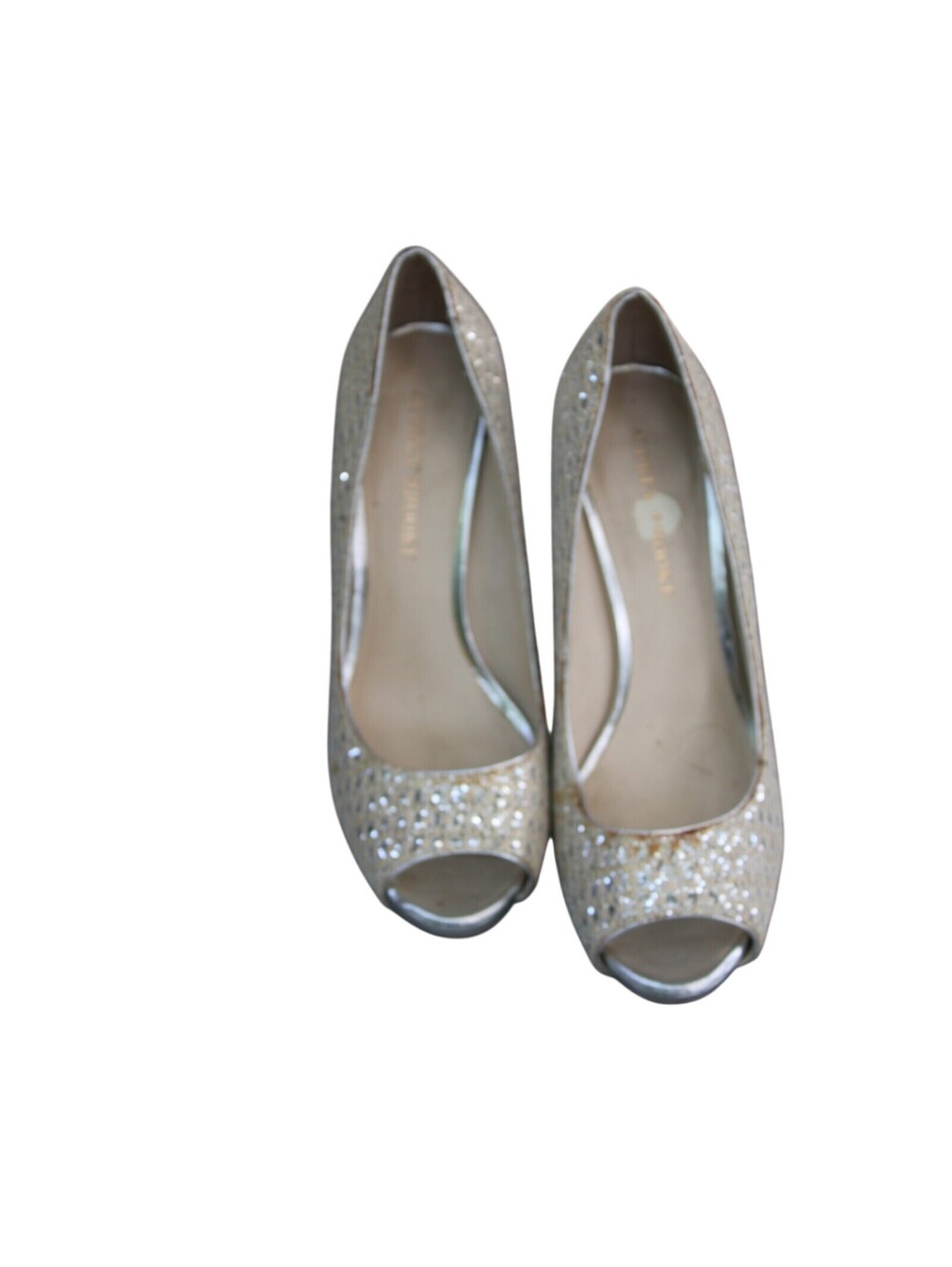 Audrey Brooke Quillan Cream Peep Toe Pumps Heels Size 8.5